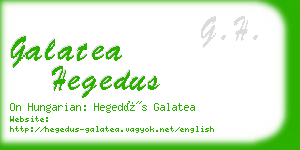 galatea hegedus business card
